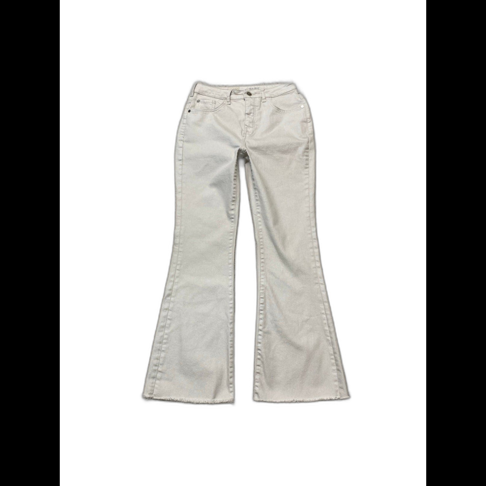 Anthropologie Pilcro The Icon Pearlescent Lightly Coated Crop Flare Raw Hem 28